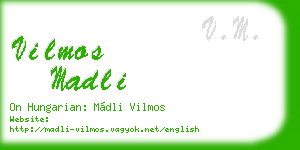 vilmos madli business card