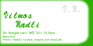 vilmos madli business card